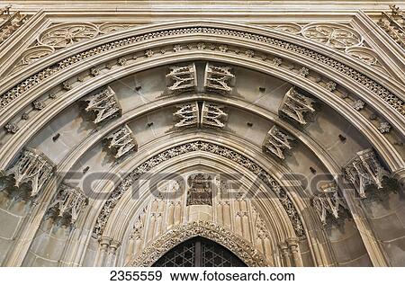 Stock Photo - Ornate Design On A Wall Of Canterbury Cathedral; Canterbury, Kent, England. Fotosearch