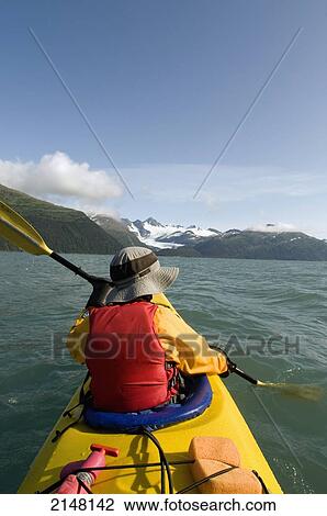 Person Sea Kayaking In Prince William Sound, Near Whittier, Southcentral, Alaska View Large Photo Image Stock Image - Person Sea Kayaking In Prince William Sound, Near Whittier, Southcentral, Alaska. Fotosearch