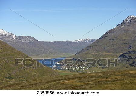 Seydisfjordur Down In The Valley; Eastfjords Of Iceland, Iceland View Large Photo Image Stock Photograph - Seydisfjordur Down In The Valley; Eastfjords Of Iceland, Iceland. Fotosearch