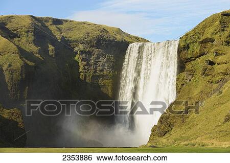 Skogafoss Waterfall; Skogar, Rangarping Eystra, Iceland View Large Photo Image Stock Photograph - Skogafoss Waterfall; Skogar, Rangarping Eystra, Iceland. Fotosearch