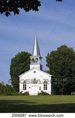 Stock Photo - St. James Anglican Church; Hatley, Quebec, Canada. Fotosearch