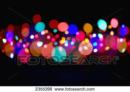 Stock Photo - The Blur Of Coloured Lights; Edmonton, Alberta, Canada. Fotosearch