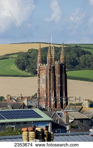 Picture - Totnes Town Church Tower; Devon, England. Fotosearch