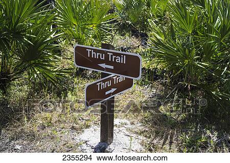 Picture - Trail Signs In Tosohatchee Wildlife Management Area; Florida, United States Of America. Fotosearch