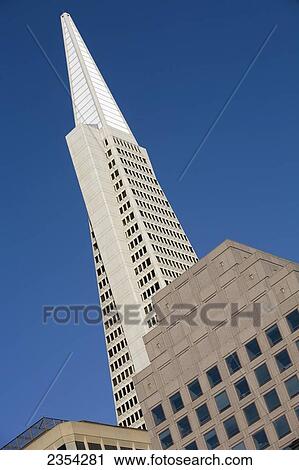 Stock Image - Transamerica Pyramid Pointed Building In Downtown; San Francisco, California, United States Of America. Fotosearch