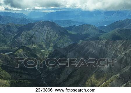 Stock Photograph - Aerial view of Nahanni National Park Reserve; Northwest Territories, Canada. Fotosearch