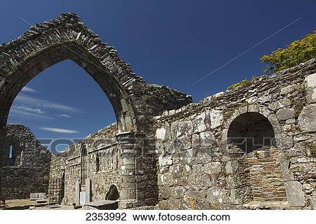 Stock Image - Ardmore Cathedral, dating from the 12th century; County Waterford, Munster, Ireland. Fotosearch