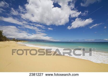 Stock Photo - Baldwin beach on the north shore of Maui; Paia, Maui, Hawaii, United States of America. Fotosearch