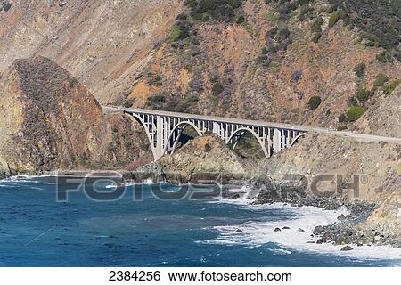 Big Creek Bridge from California Route 1 on the Big Sur Coast; Big Sur, California, United States of America View Large Photo Image Stock Photograph - Big Creek Bridge from California Route 1 on the Big Sur Coast; Big Sur, California, United States of America. Fotosearch