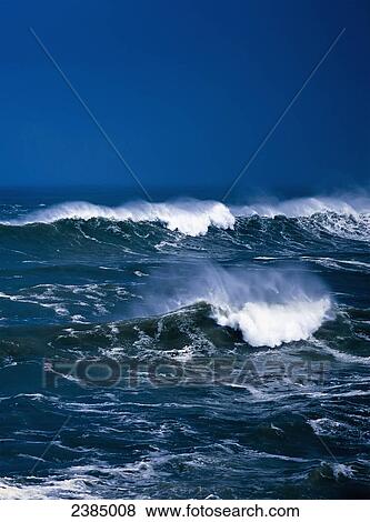 Stock Photo - Breaking waves; Charleston, Oregon, United States of America. Fotosearch