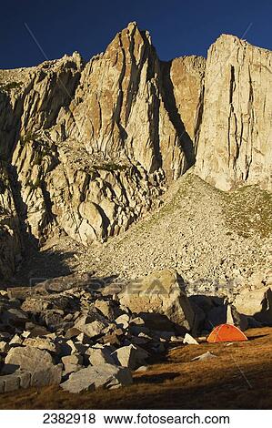 Stock Photo - Camping in Lone Peak Cirque, Wasatch Range; Utah, United States of America. Fotosearch