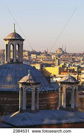 Cityscape of Istanbul with an Islamic mosque in the foreground; Istanbul, Turkey View Large Photo Image Stock Image - Cityscape of Istanbul with an Islamic mosque in the foreground; Istanbul, Turkey. Fotosearch
