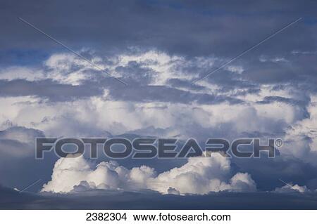 Picture - Clouds after a storm; Waterloo, Quebec, Canada. Fotosearch