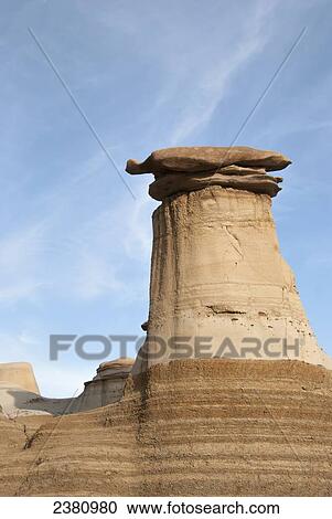 Stock Image - Colourful badlands formations; Drumheller, Alberta, Canada. Fotosearch