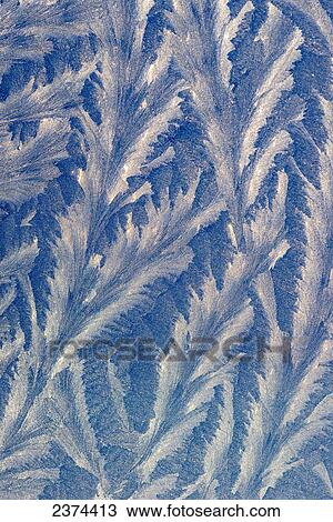 Stock Image - Frost makes patterns on a car window; Astoria, Oregon, United States of America. Fotosearch