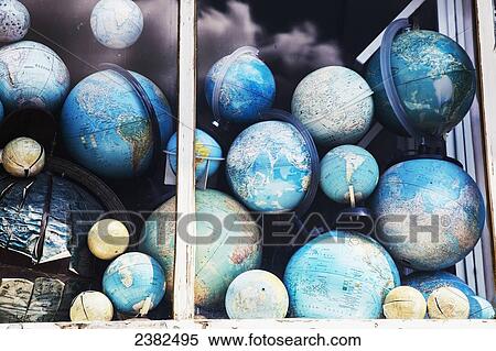 Globes in window display; Amsterdam, Netherlands View Large Photo Image Stock Photography - Globes in window display; Amsterdam, Netherlands. Fotosearch