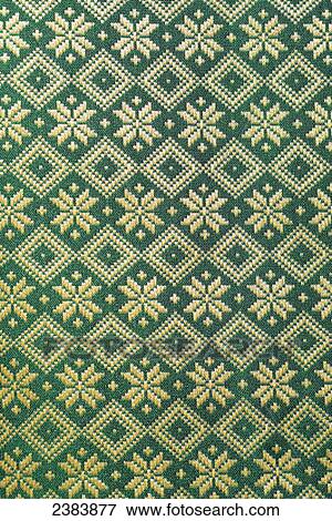 Stock Photo - Green Thai silk fabric; Chiang Rai, Thailand. Fotosearch