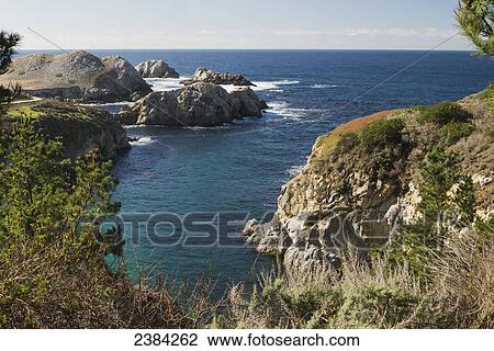 Stock Image - Headland Cove, Point Lobos State Reserve; Carmel, California, United States of America. Fotosearch