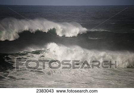 High surf breaks during the winter; Oregon, United States of America View Large Photo Image Stock Image - High surf breaks during the winter; Oregon, United States of America. Fotosearch