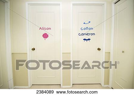 Kid S Name Decals On Bedroom Doors Alberta Canada Stock