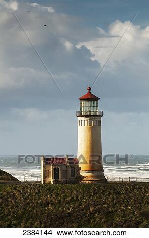 Picture - North Head Lighthouse at Cape Disappointment State Park; Ilwaco, Washington, United States of America. Fotosearch