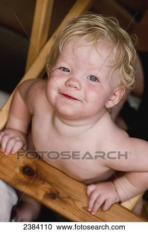 Stock Image - Portrait of a baby boy; Alberta, Canada. Fotosearch