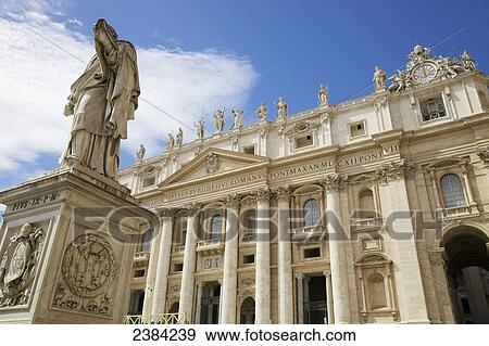 St. Peter's Basilica and statue of Pope Pius IX in St. Peter's Square; Vatican City, Italy View Large Photo Image Stock Photo - St. Peter's Basilica and statue of Pope Pius IX in St. Peter's Square; Vatican City, Italy. Fotosearch