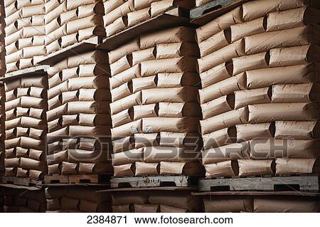 Stock Image - Stacked paper bags; Princess Anne, Maryland, United States of America. Fotosearch