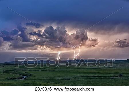 Storm with lightning over the Frenchman River Valley, Grasslands National Park; Saskatchewan, Canada View Large Photo Image Stock Photograph - Storm with lightning over the Frenchman River Valley, Grasslands National Park; Saskatchewan, Canada. Fotosearch