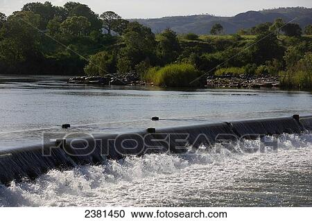 Stock Image - The Ivanhoe crossing over the River Ord near Kunura; Western Australia, Australia. Fotosearch