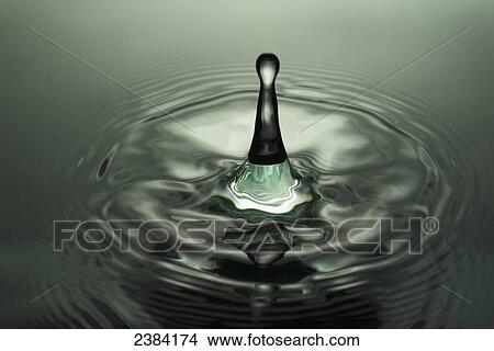 Picture - Water droplet in the water; Chiang Mai, Thailand. Fotosearch