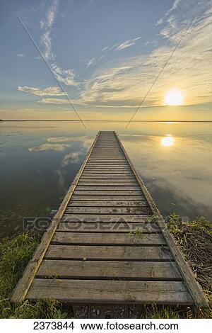 Picture - Wharf, Queen Elizabeth Provincial Park; Alberta, Canada. Fotosearch
