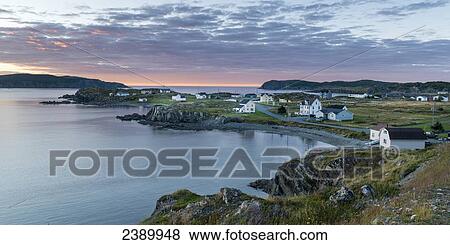 Stock Photo - A fishing town along the coast of Twillingate Islands; Twillingate, Newfoundland and Labrador, Canada. Fotosearch