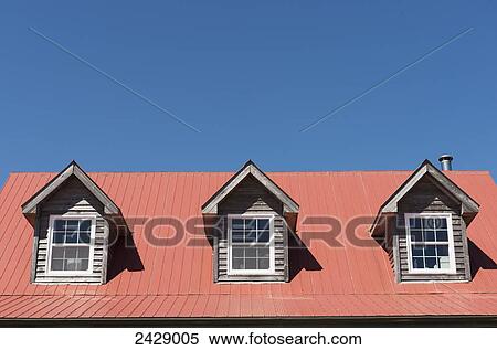 A house with three loft windows and a blue sky; Breadalbane, Prince Edward Island, Canada View Large Photo Image Stock Photography - A house with three loft windows and a blue sky; Breadalbane, Prince Edward Island, Canada. Fotosearch