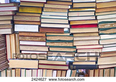 Stock Photo - A large pile of books in Portobello Market; London, England. Fotosearch