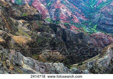 Amazing colours found at Waimea Canyon; Hawaii, United States of America View Large Photo Image Stock Photo - Amazing colours found at Waimea Canyon; Hawaii, United States of America. Fotosearch