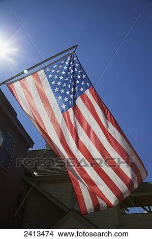Picture - American flag; New Hampshire, United States of America. Fotosearch