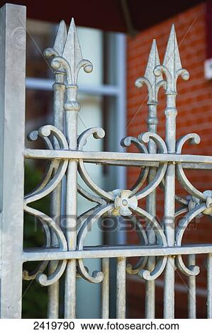 An ornate metal fence; Hamburg, Germany View Large Photo Image Stock Image - An ornate metal fence; Hamburg, Germany. Fotosearch