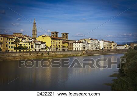 Stock Image - Arno River; Florence, Italy. Fotosearch