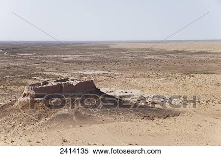 Stock Photography - Ayaz Kala fortress, near Khiva, Kizilkum desert; Karakalpakstan, Khwarezm region, Uzbekistan. Fotosearch