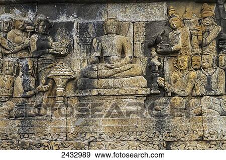 Bas-relief depicting the life of Buddha on a gallery of Candi Borubudur, Borobudur Temple Compounds, Central Java, Indonesia View Large Photo Image Stock Photo - Bas-relief depicting the life of Buddha on a gallery of Candi Borubudur, Borobudur Temple Compounds, Central Java, Indonesia. Fotosearch