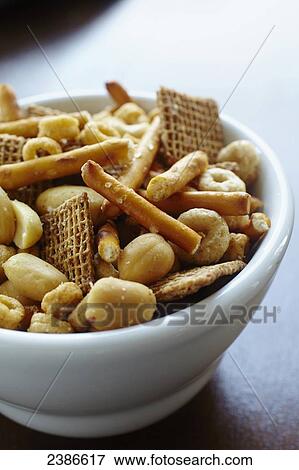 Bits and Bolts snack mix in a bowl View Large Photo Image Stock Photo - Bits and Bolts snack mix in a bowl. Fotosearch