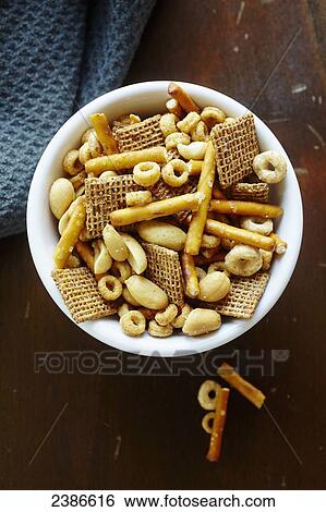 Bits and Bolts snack mix in a bowl View Large Photo Image Stock Photograph - Bits and Bolts snack mix in a bowl. Fotosearch