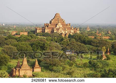 Stock Image - Buddhist temples; Bagan, Mandalay Region, Burma. Fotosearch