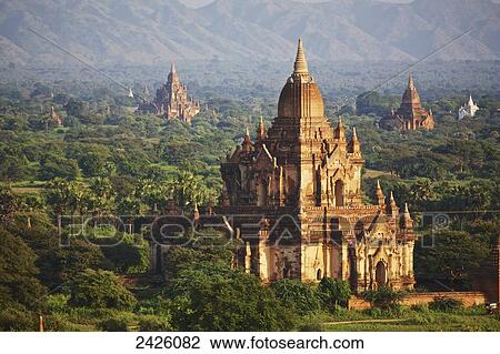 Stock Image - Buddhist temples; Bagan, Mandalay Region, Burma. Fotosearch