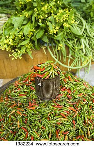 Chilli peppers for sale at the market; Mae Hong Son Province, Thailand View Large Photo Image Picture - Chilli peppers for sale at the market; Mae Hong Son Province, Thailand. Fotosearch