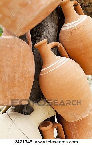 Clay pots for sale; Cappadocia, Turkey View Large Photo Image Stock Photography - Clay pots for sale; Cappadocia, Turkey. Fotosearch