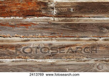 Stock Photo - Close up detail of weathered wood on a barn; St. Albert, Alberta, Canada. Fotosearch