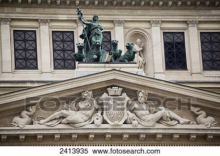Close up of stone carvings and bronze statue on front of building; Frankfurt am Main, Germany View Large Photo Image Stock Photography - Close up of stone carvings and bronze statue on front of building; Frankfurt am Main, Germany. Fotosearch
