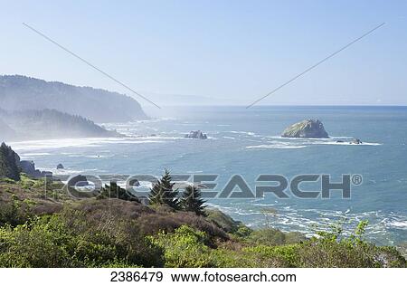 Stock Photo - Coastline of Oregon; Oregon, United States of America. Fotosearch